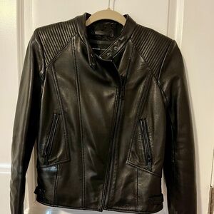 Andrew Marc Black Leather jacket, size S